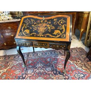 Louis XV-style Inlaid Sloping-top Desk - Napoleon III