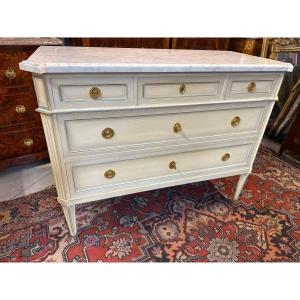 COMMODE DE STYLE LOUIS XVI EN BOIS RECHAMPI