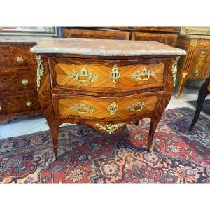 Vintage Louis XV-style Curved Chest Of Drawers, Stamped "jacques Birckle"