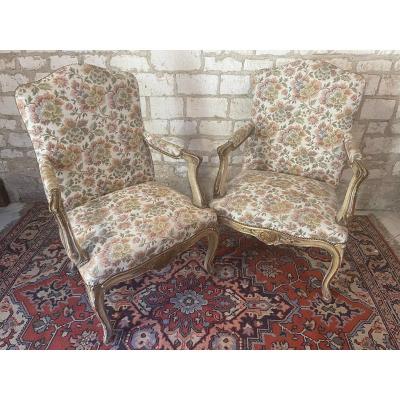 Pair Of Louis XV Style Armchairs