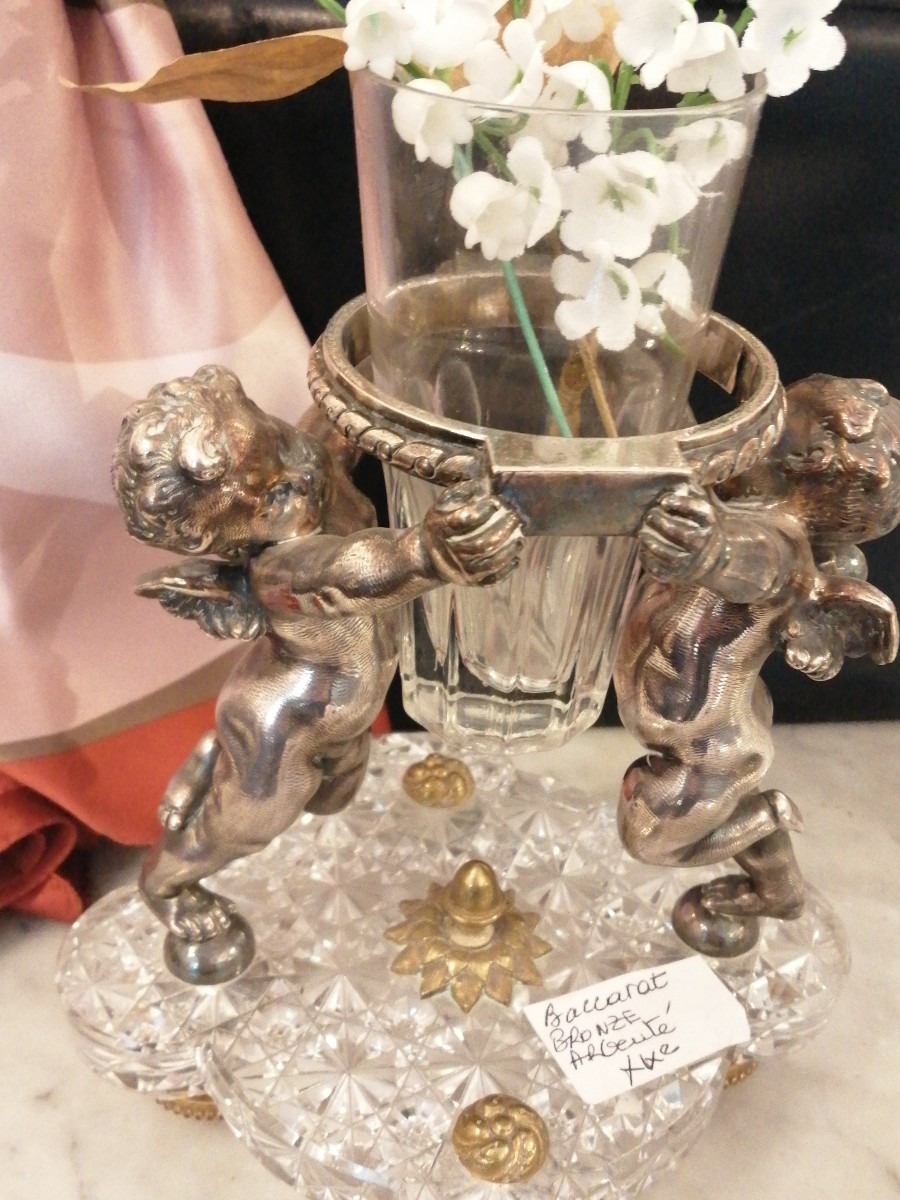 19th Century Baccarat And Silver-plated Bronze Table Display -photo-2
