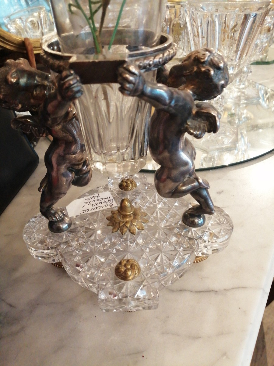 19th Century Baccarat And Silver-plated Bronze Table Display -photo-3