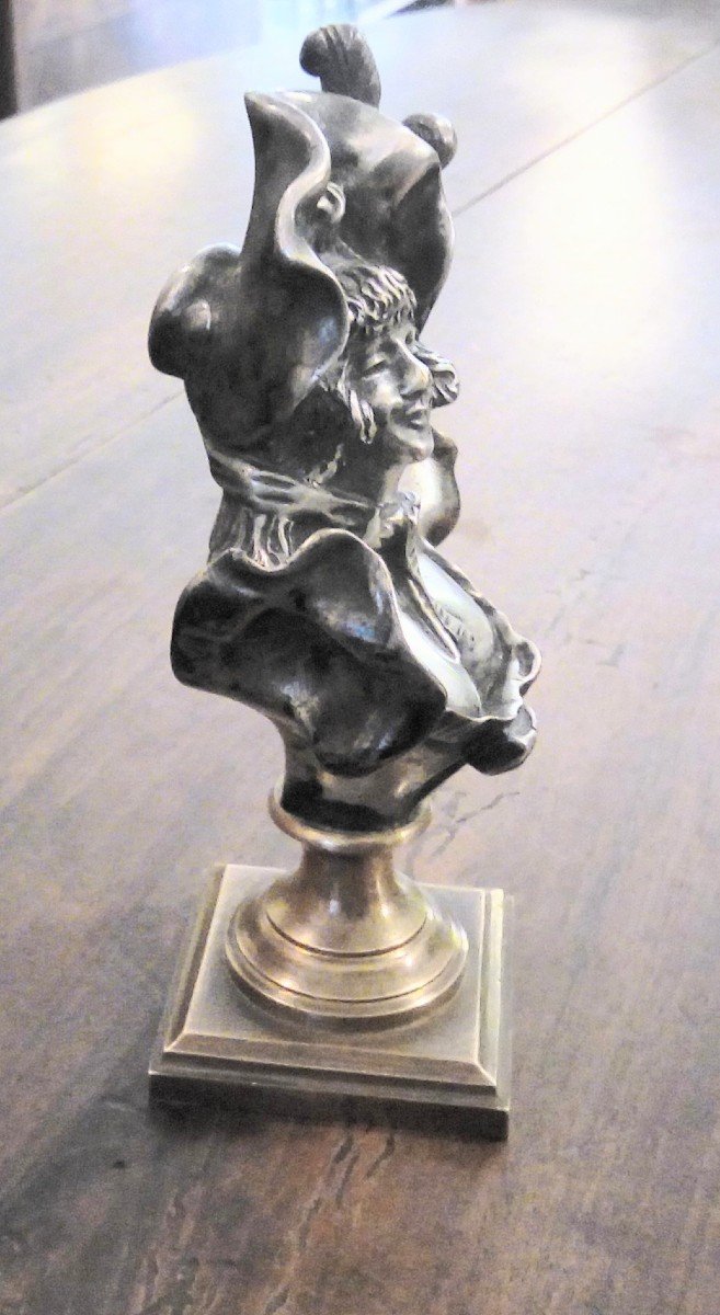Bronze Argenté Représentant un buste de Femme  Fin XIXe -photo-3