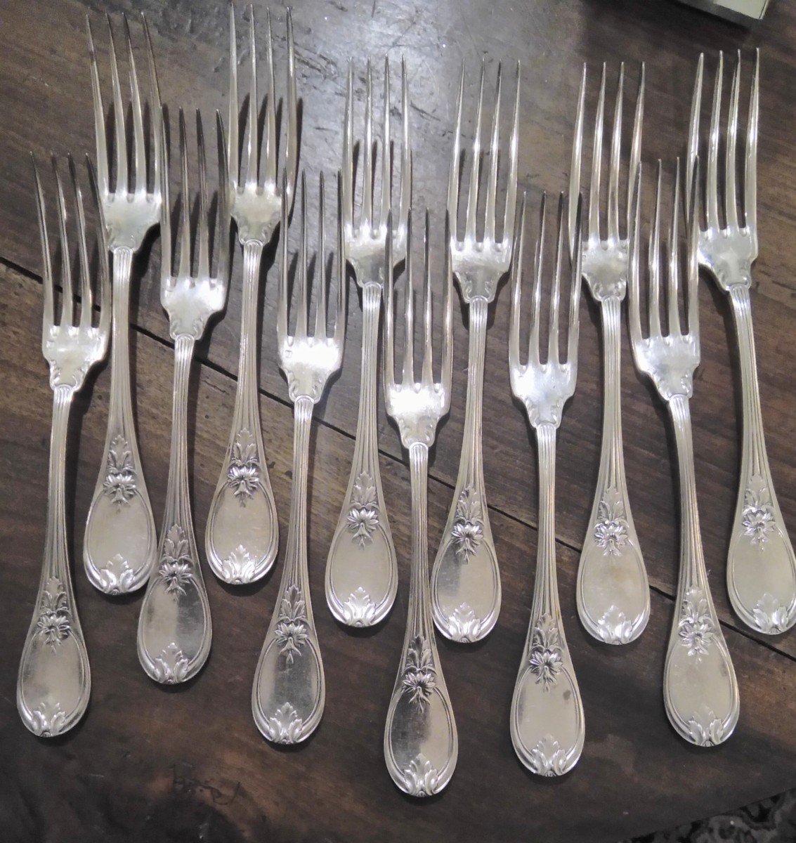 Ménagére Christofle de 12 couverts de table  Modèle "Trianon"-photo-3