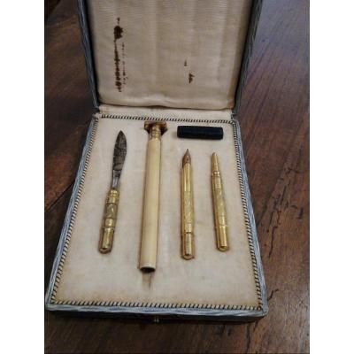 Writing Kit Consisting Of Four XXth Art Deco Accessories