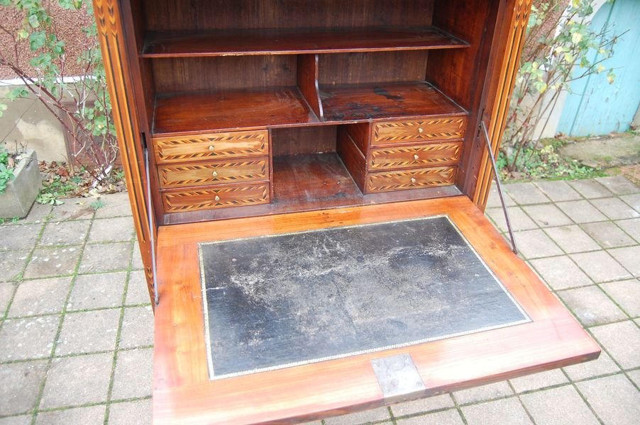 Secretary D Louis XVI Period In Walnut From The 18th Century-photo-5