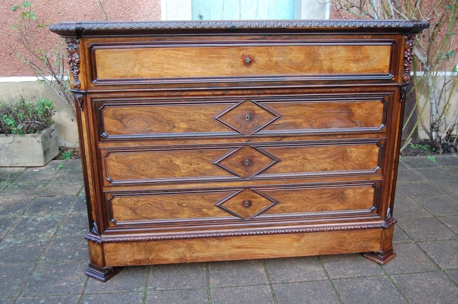 Commode Secrétaire D époque Napoléon III En Palisandre De Rio Du 19e Siécle-photo-3