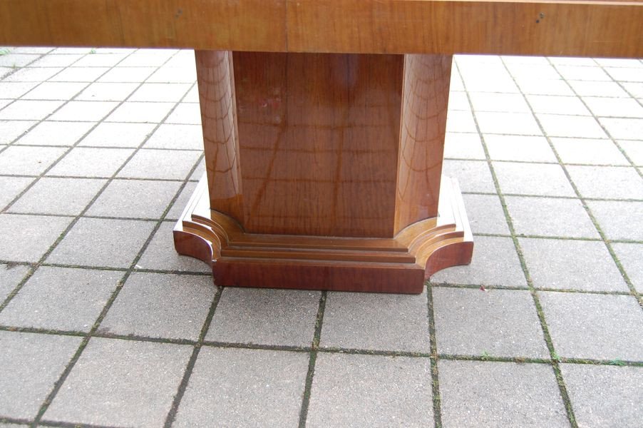 Table D époque Art Déco En Acajou Moirée Des  Années 1930-photo-2