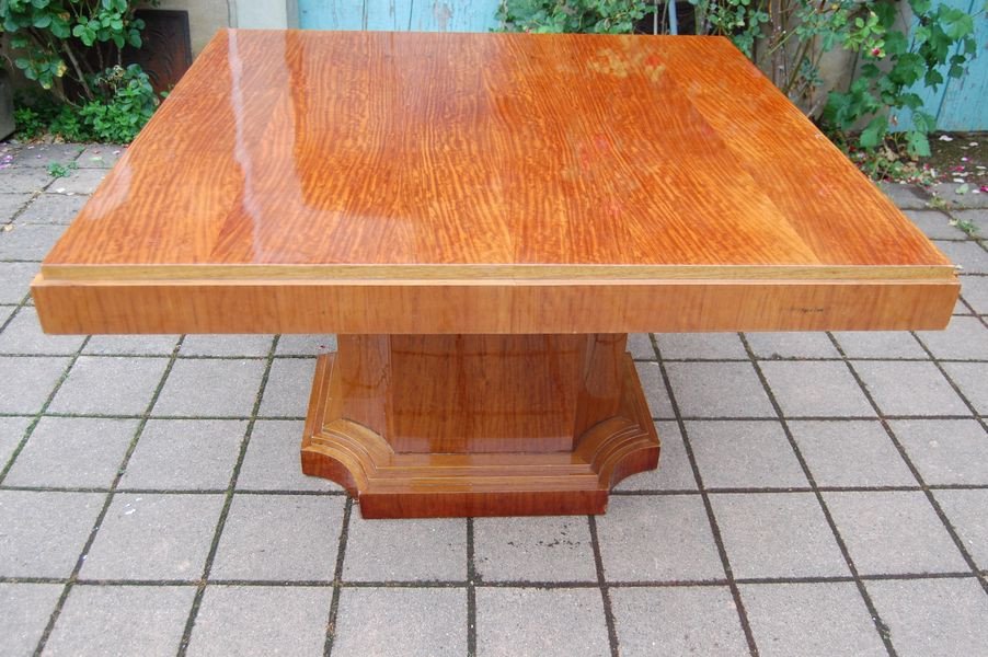 Table D époque Art Déco En Acajou Moirée Des  Années 1930-photo-3
