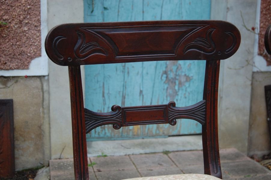 Six Chaises D époque Louis Philippe En Acajou-photo-2