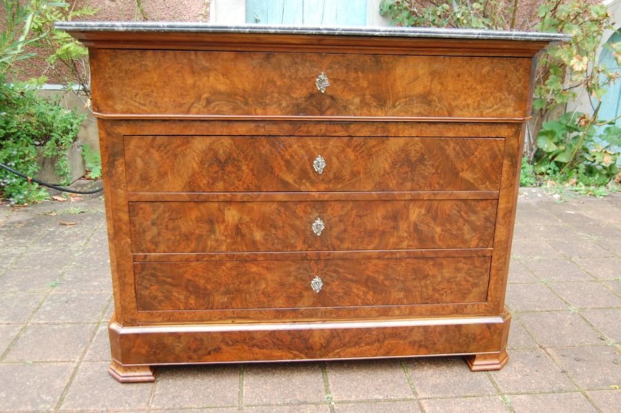 Louis Philippe Period Secretary Commode In Walnut From The 19th Century-photo-2