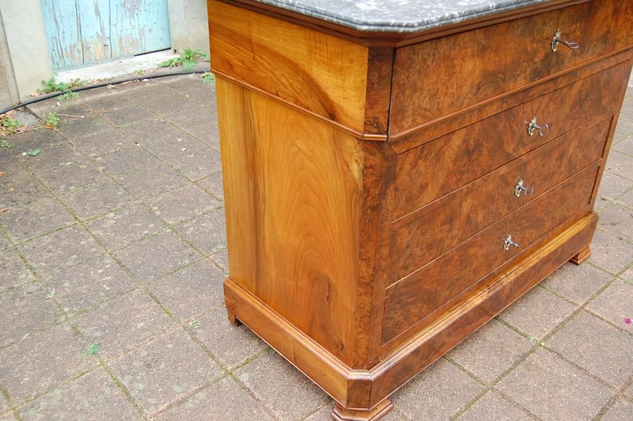 Louis Philippe Period Secretary Commode In Walnut From The 19th Century-photo-3