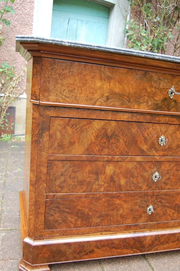 Louis Philippe Period Secretary Commode In Walnut From The 19th Century-photo-5