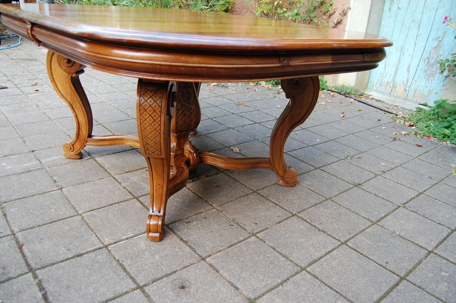 Table Napoléon III En Noyer Fin Du 19e Siécle 5 Rallonges18 A 20 Couverts-photo-1