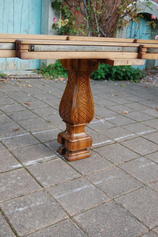 Table Napoléon III En Noyer Fin Du 19e Siécle 5 Rallonges18 A 20 Couverts-photo-6