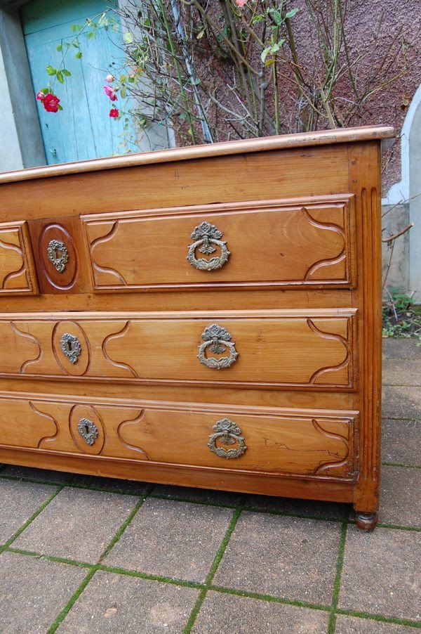 Commode D époque Louis XVI En Merisier Du 18 E Siécle-photo-5