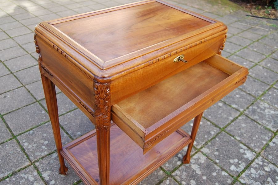Art Nouveau Period Dressing Table In Walnut-photo-3