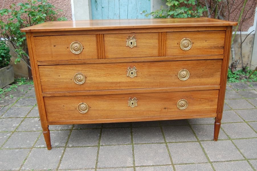 Commode D époque Louis XVI En Noyer Du 18 E Siécle-photo-2