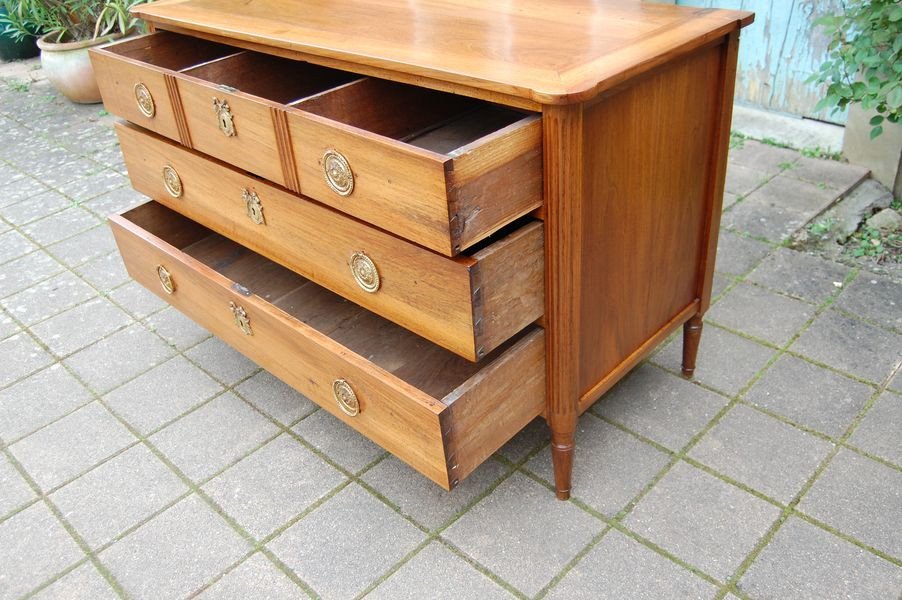 Commode D époque Louis XVI En Noyer Du 18 E Siécle-photo-4
