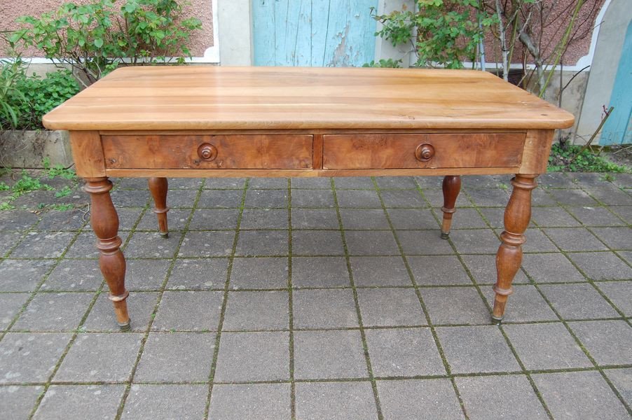 Louis Philippe Period Desk In Walnut From The 19th Century-photo-2