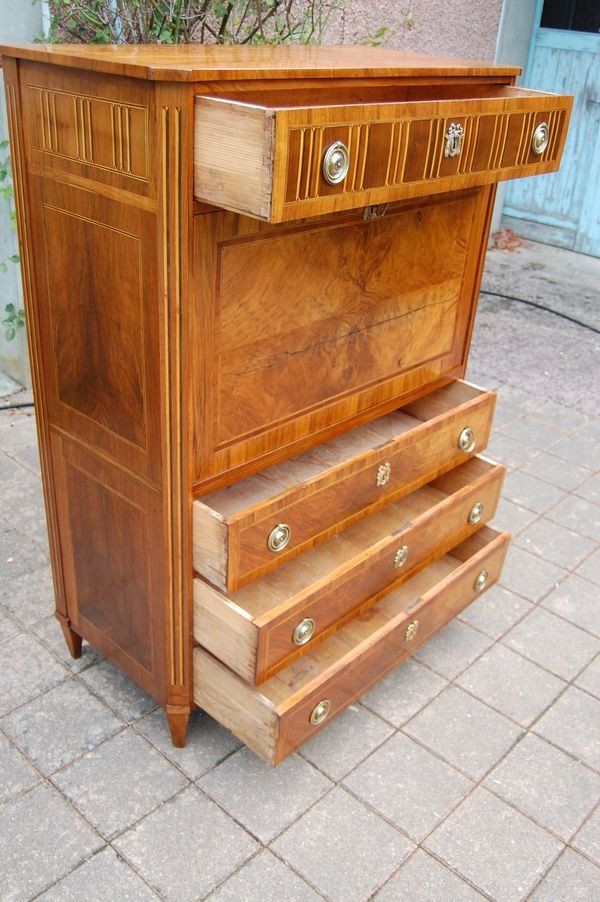 Secretaire D époque Louis XVI En Noyer Du 18e Siécle-photo-4