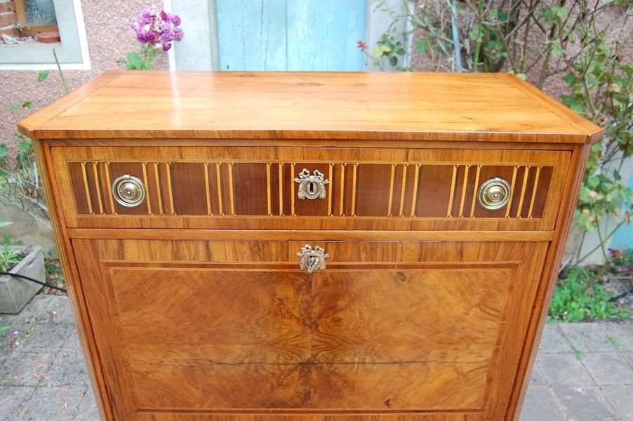 Secretaire D époque Louis XVI En Noyer Du 18e Siécle-photo-5