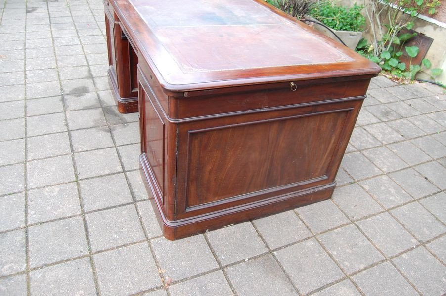  Bureau à Caisson D époque Louis Philippe  En Acajou Du 19e Siécle-photo-3