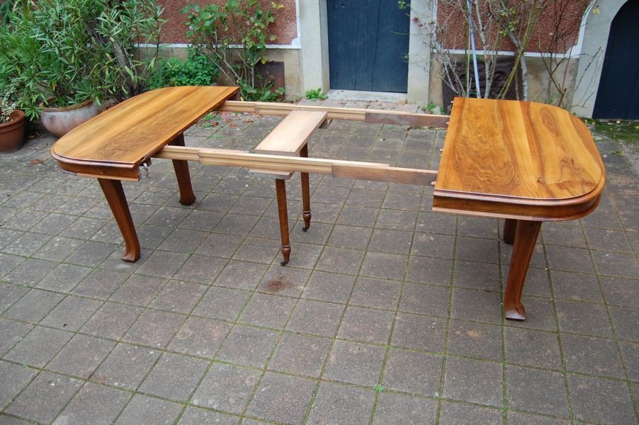 Art Nouveau Period Extendable Table In Walnut From The 1900s, Nancy School-photo-8