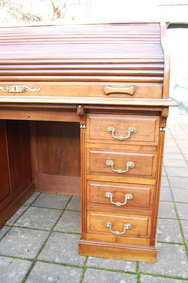1900s Walnut Curtain Desk-photo-2