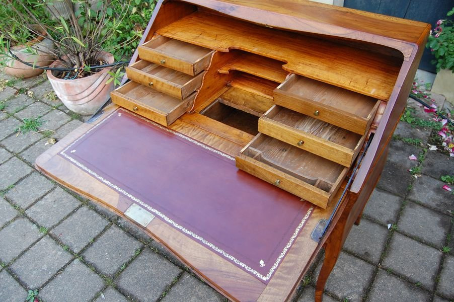 Louis XV Louis XVI Period Sloping Desk In Walnut From The 18th Century-photo-5