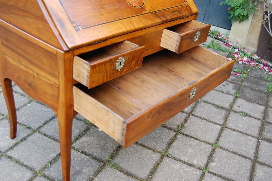 Louis XV Louis XVI Period Sloping Desk In Walnut From The 18th Century-photo-8