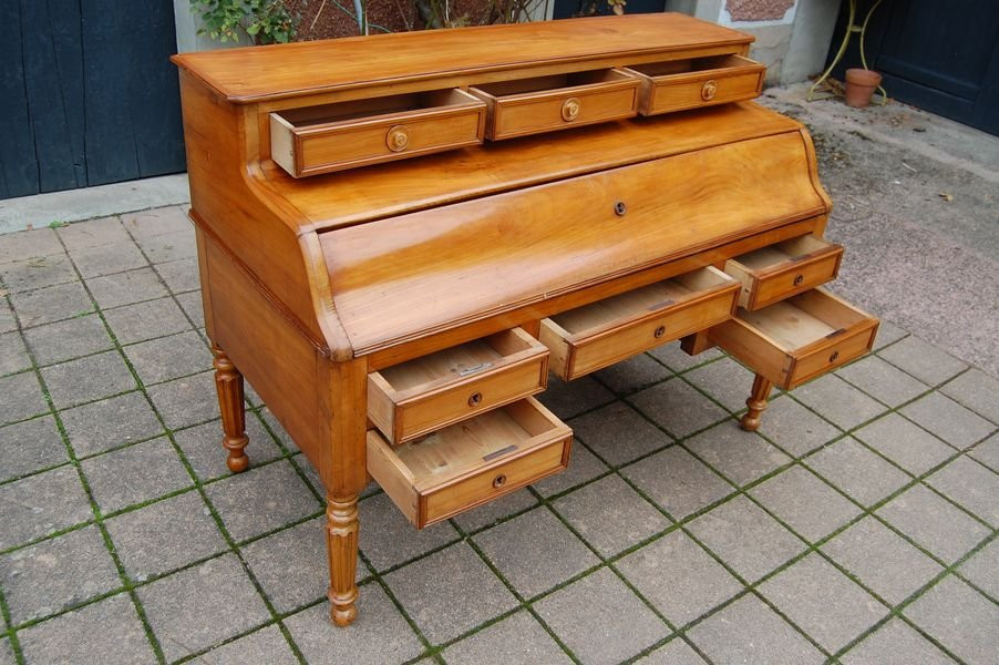 Louis Philippe Period Desk In Cherry Wood From The 19th Century-photo-4