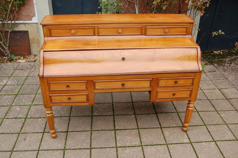 Louis Philippe Period Desk In Cherry Wood From The 19th Century-photo-1