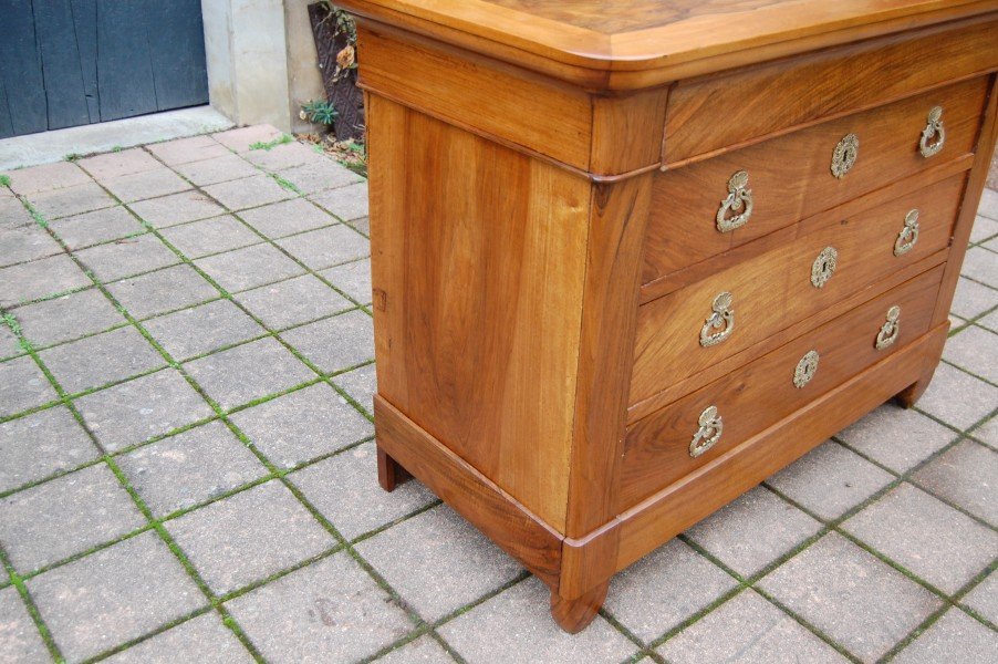 Louis Philippe Period Chest Of Drawers, Restoration Style, In 19th-century Walnut.-photo-3