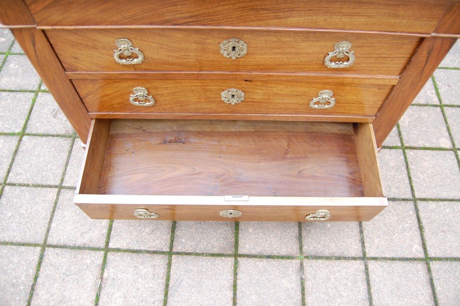 Louis Philippe Period Chest Of Drawers, Restoration Style, In 19th-century Walnut.-photo-3