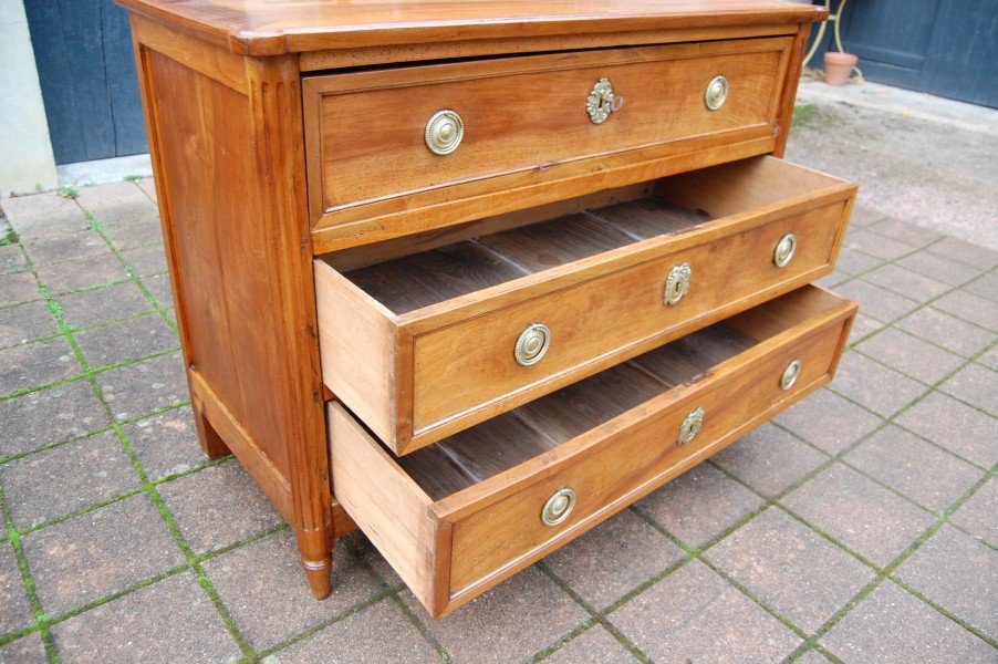 commode secrétaire d époque louis XVI en noyer du 18e siécle-photo-4