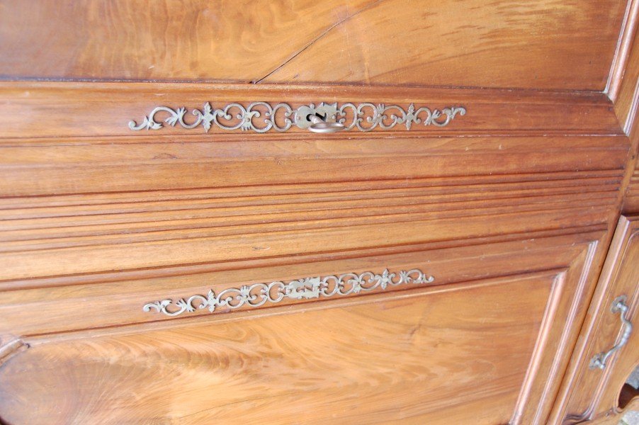 armoire basse louis XV en noyer du 19e siécle-photo-1