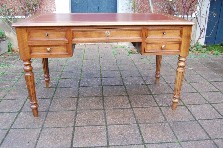 Louis Philippe Style Walnut Desk, Late 19th Century-photo-2