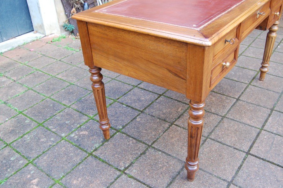 Louis Philippe Style Walnut Desk, Late 19th Century-photo-3
