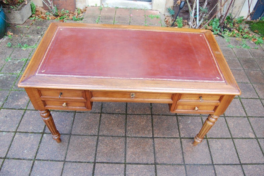 Louis Philippe Style Walnut Desk, Late 19th Century-photo-1