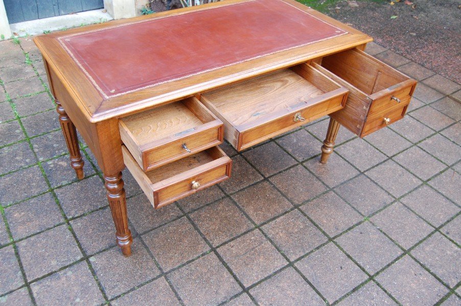 Louis Philippe Style Walnut Desk, Late 19th Century-photo-2