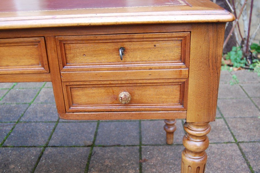 Louis Philippe Style Walnut Desk, Late 19th Century-photo-4
