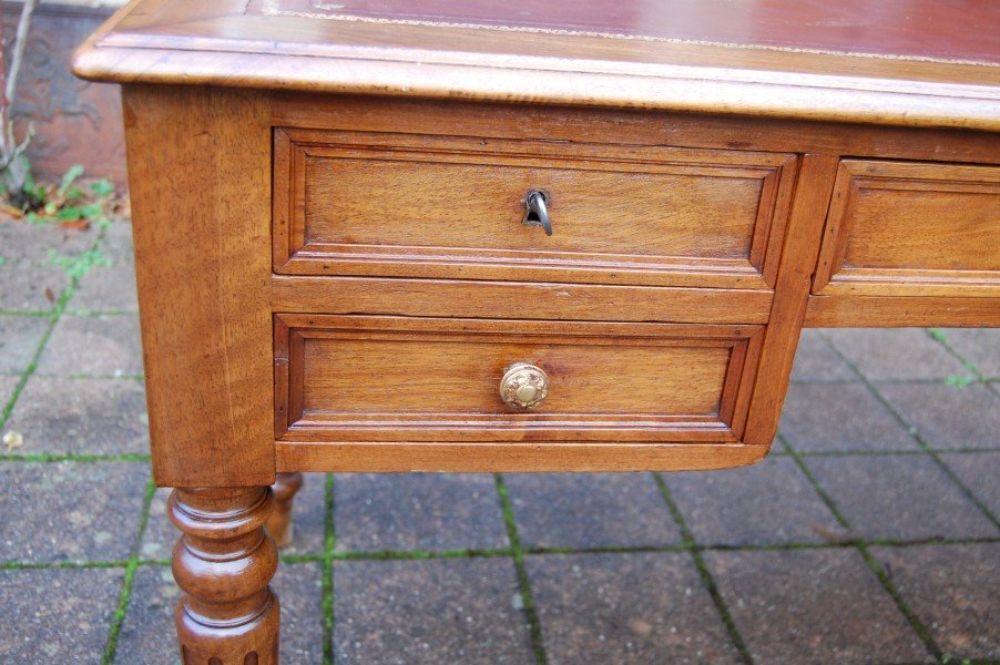 Louis Philippe Style Walnut Desk, Late 19th Century-photo-5