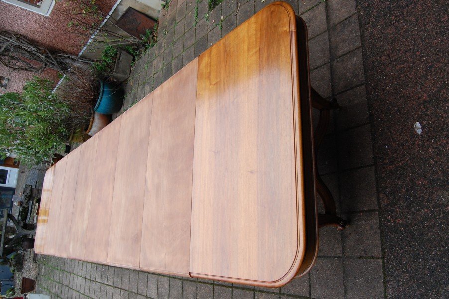 Napoleon III Style Walnut Table In The Louis XV Style, Late 19th Century, With Extensions, Seats 22.-photo-6