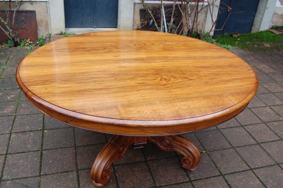 Large Napoleon III Style Walnut Table From The Late 19th Century, Seating 20 With Six Extensions-photo-1