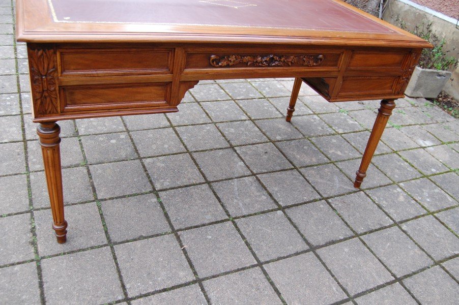 Louis XVI Style Desk From The Napoleon III Period In Walnut, Late 19th Century-photo-7