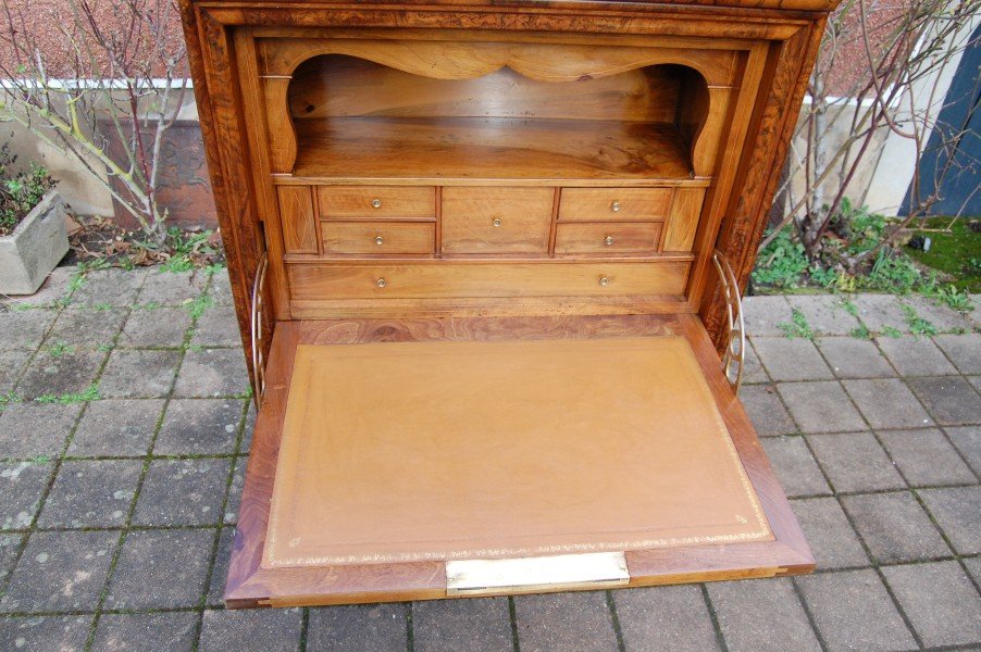 Louis Philippe Period Walnut Secretary Desk From The 19th Century-photo-3