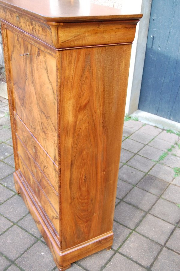 Louis Philippe Period Walnut Secretary Desk From The 19th Century-photo-4