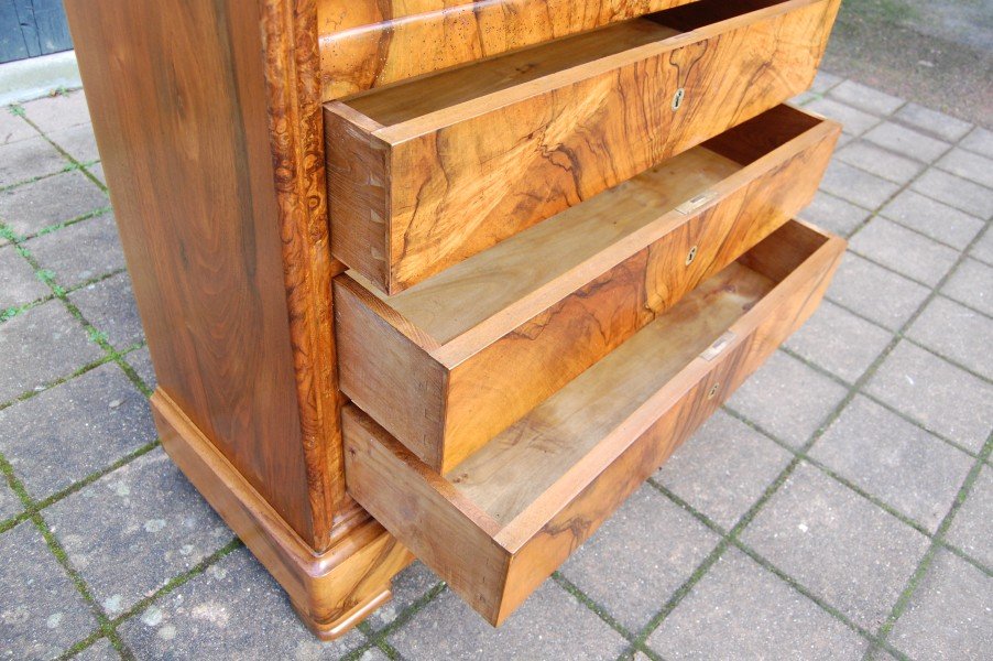 Louis Philippe Period Walnut Secretary Desk From The 19th Century-photo-4