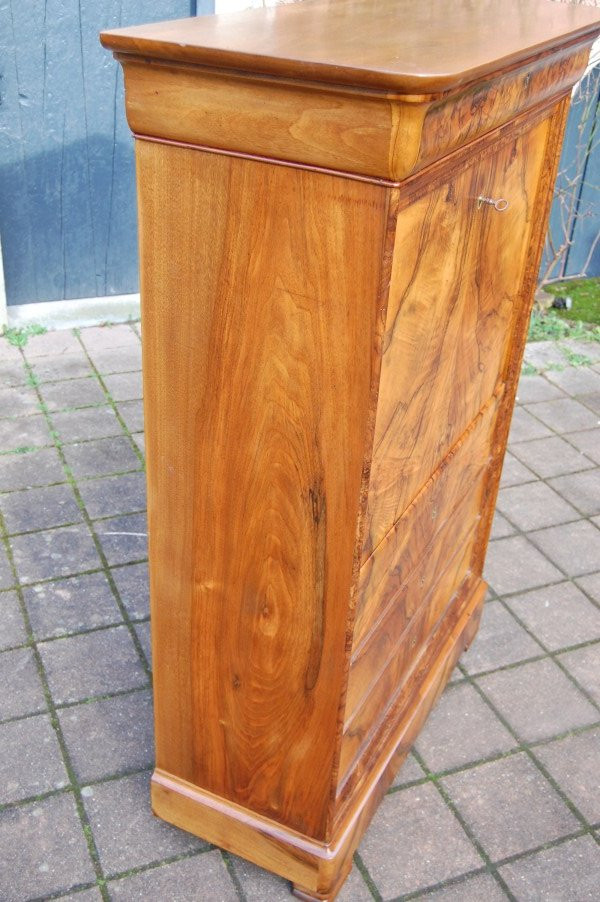 Louis Philippe Period Walnut Secretary Desk From The 19th Century-photo-6